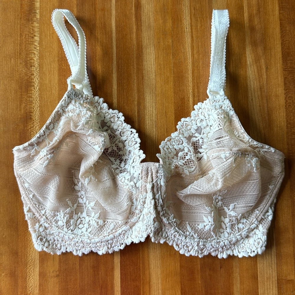 Wacoal Embrace Lace Floral Underwire Bra, Size 32F 32DDD #65191